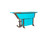 Amish crafted poly boat style bar table in aruba blue and brazilian walnut