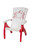 Amish crafted outdoor furniture poly siesta chair with crab engaved design in white and red.
