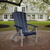 Amish crafted all weather poly siesta chair in light gray and patriot blue on a brick patio