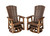Amish crafted poly outdoor furniture - swivel glider chair in weatherwood and brazilian walnut