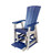 Amish crafted counter height poly glider chair in light gray and patriot blue