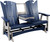 Amish crafted poly triple glider from the OceanWavz collection, pictured in patriot blue and light gray.