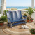 Amish crafted poly triple glider from the OceanWavz collection, pictured on a beach front veranda
