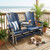 Amish crafted poly triple glider from the OceanWavz collection, pictured on the porch of a coastal home