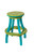 Amish crafted premium poly bar stool from Anchor Avenue collection in aruba blue and lime green