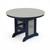 Amish built poly counter height round table in patriot blue and light gray.