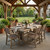 Amish built poly dining set with formal place settings in upscale pavilion