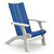 All-weather poly adirondack chair from the Island collection, pictured in seashell and bright blue, Amish made in the USA.