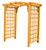 Amish crafted 5 foot Cambridge cedar arbor pictured in natural stain