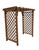 Amish crafted Covington cedar arbor finished in mushroom stain