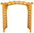 Amish crafted 6 foot Cambridge cedar arbor pictured in natural stain - front view