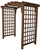 Amish crafted 6 foot Cambridge cedar arbor pictured in mushroom stain