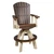All-weather poly bar chair with swivel seat, amish crafted in birchwood and brazilian walnut.