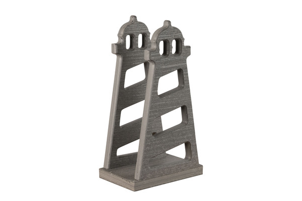 Sea Quest Collection poly lighthouse shaped napkin holder in driftwood