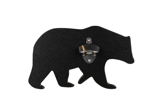 Sea Quest Rustic Collection indoor outdoor, poly bottle opener - bear design in black.