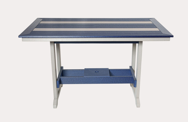 Poly counter table in light gray and patriot blue