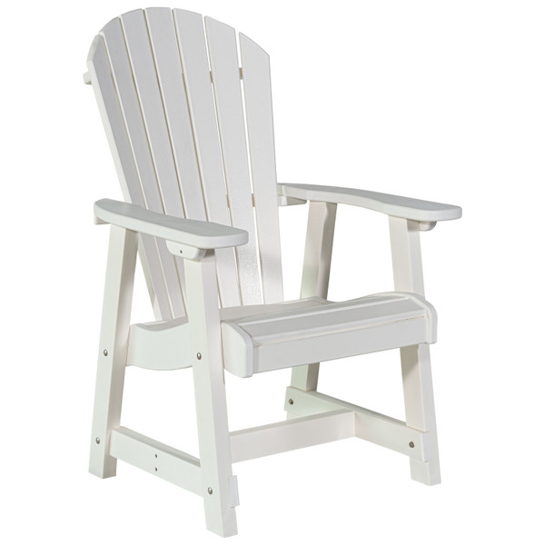 All-weather poly dining chair Amish crafted in the USA, pictured in white.