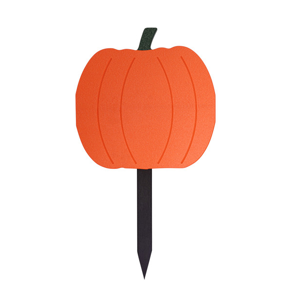 Amish made in the USA seasonal lawn decor stake, pumpkin