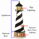 Amish Handcrafted Cape Hatteras Replica Azek Lighthouse - Customizable