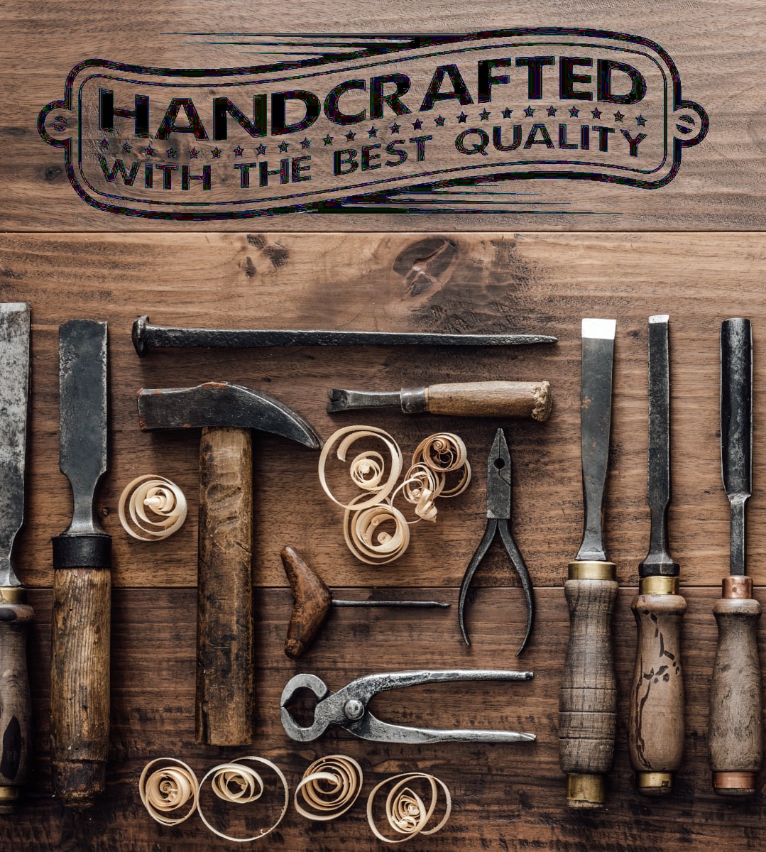 Wood tools for handcrafting with handcrafted with the best quality banner