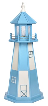 Premium poly cape henry model garden lighthouse in blue and white for Daytona Beach, FL