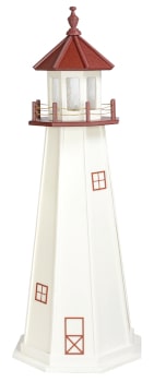 Marblehead model garden lighthouse in cherrywood and white for Valrico, Florida customer.