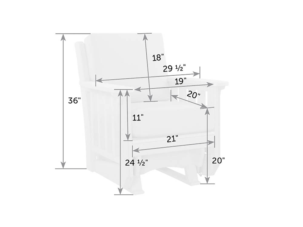 Mission love seat dimensions
