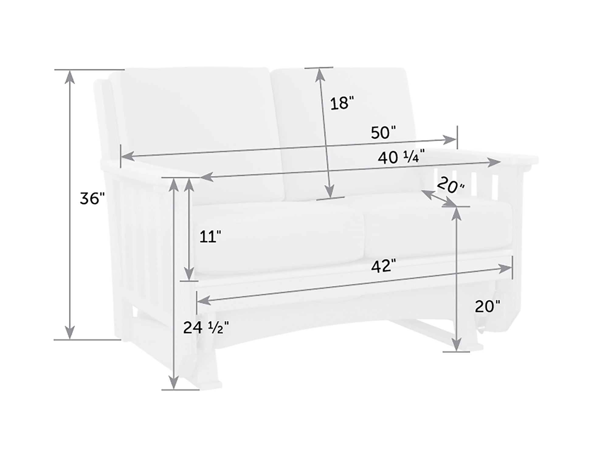 Mission double glider dimensions