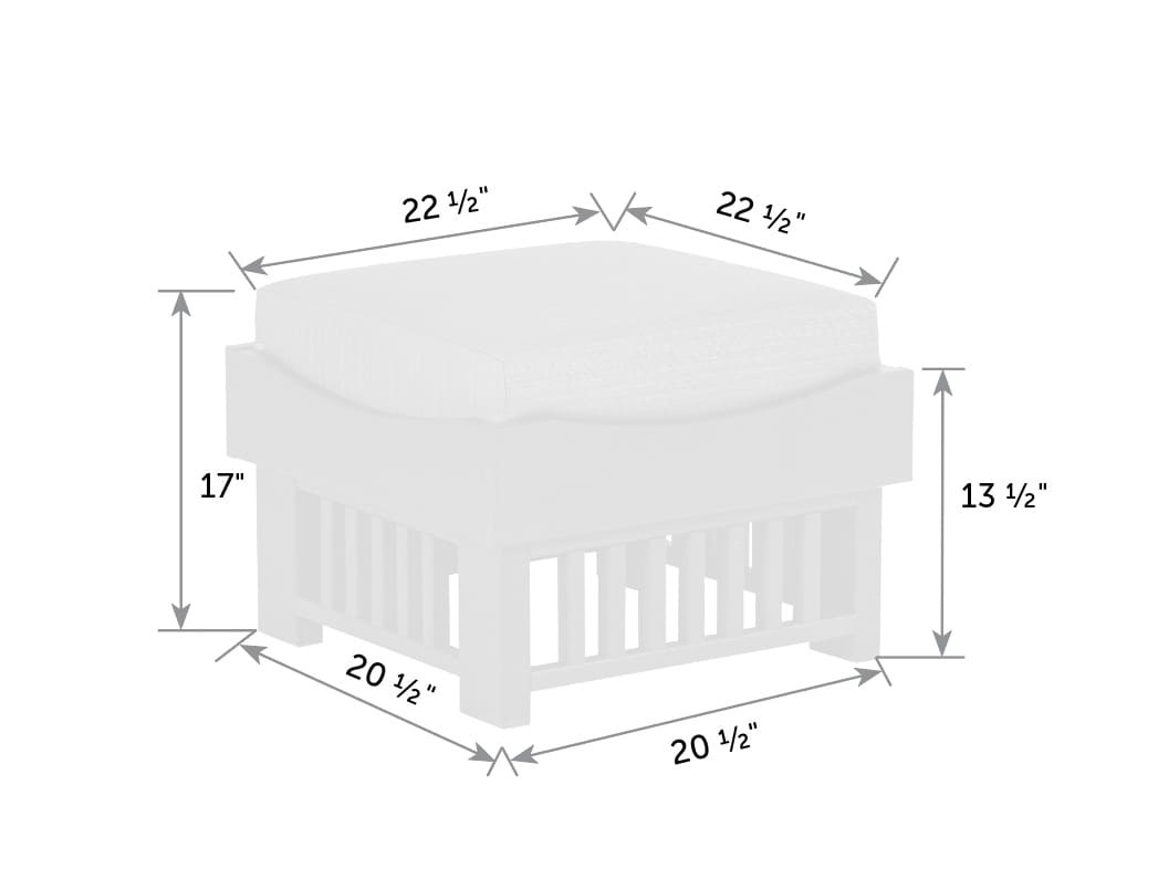 Mission ottoman dimensions