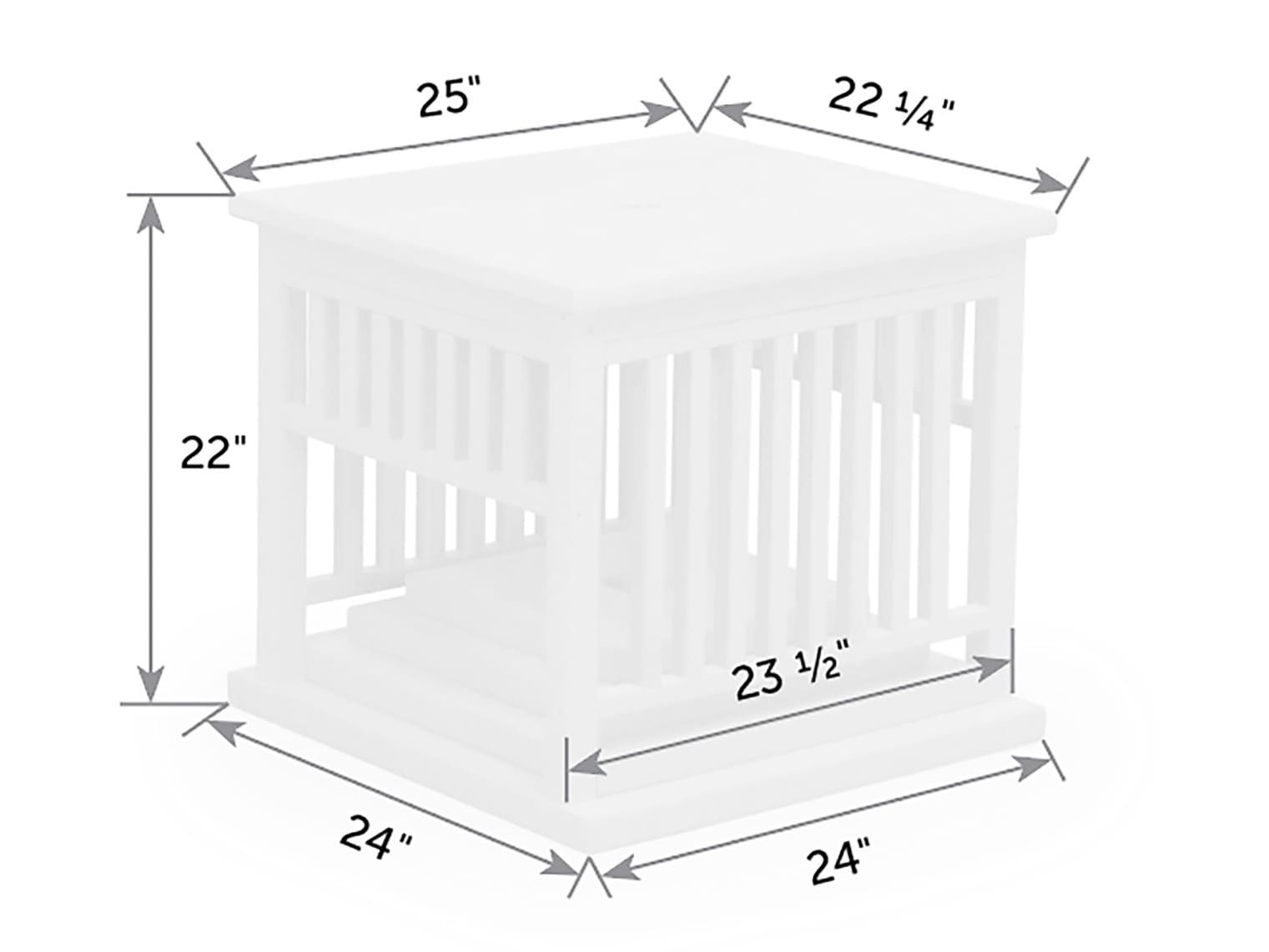 Mission side table dimensions