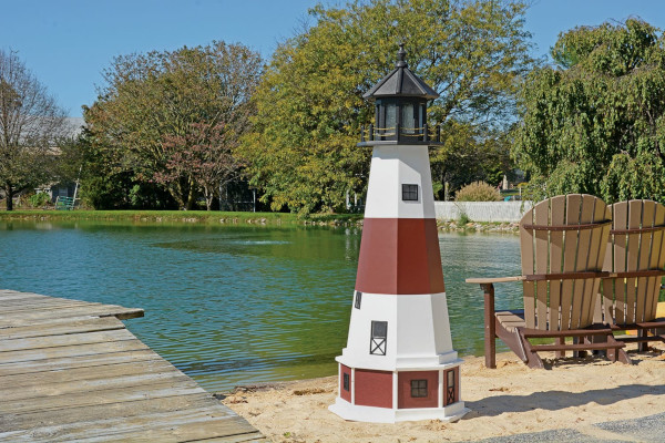 amish crafted lighthouse by lake in united states