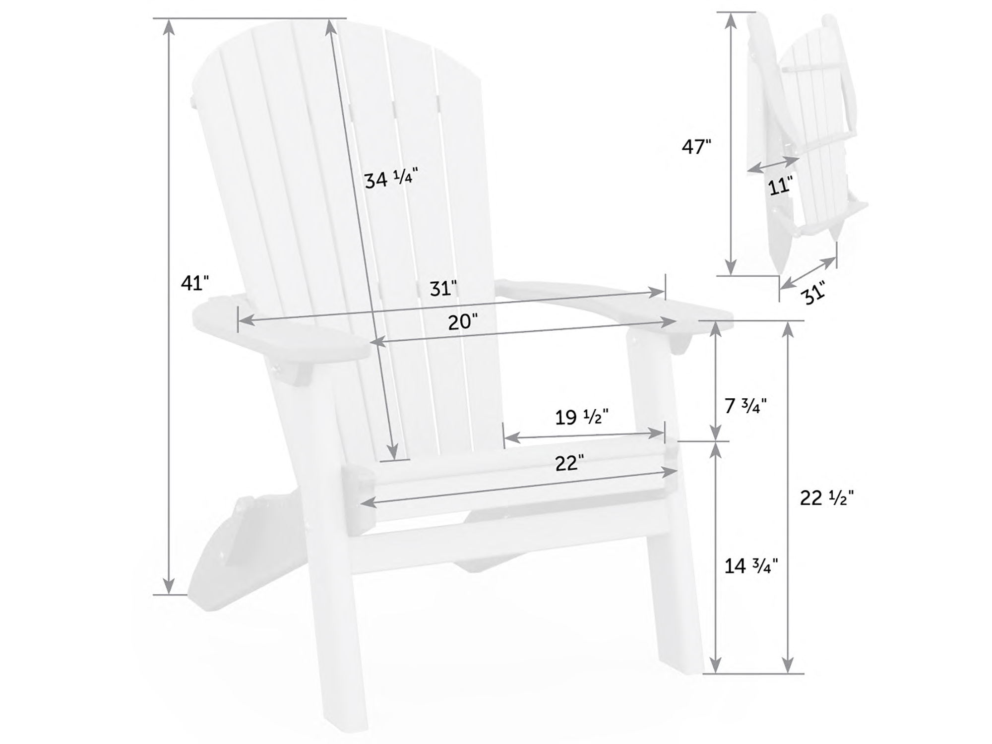Adirondack folding chair diagram