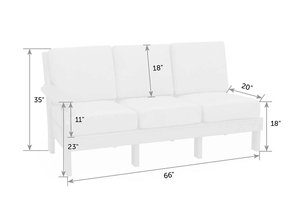 poly outdoor  section left side sofa dimensions diagram