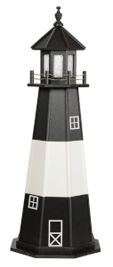 Amish crafted, black and white, garden lighthouse replicas for sale in Georgia