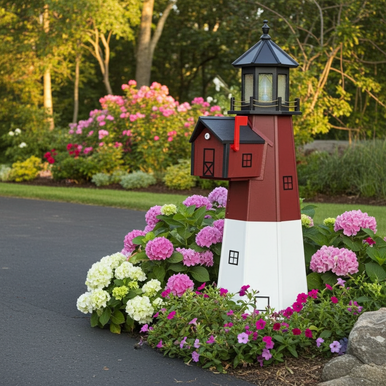 Amish Crafted Poly Lighthouse With Mailbox - Barnegat