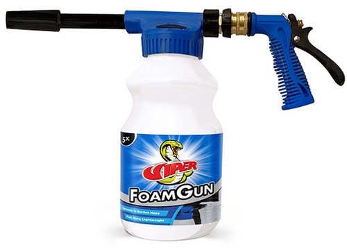 VIPER FOAM GUN
FOAM SPRAYER
Just fill the container with full strength coil cleaning concentrate. No mixing or pre-dilution. Simply connect to any garden hose. Dial in a dilution ratio, aim, and fire.