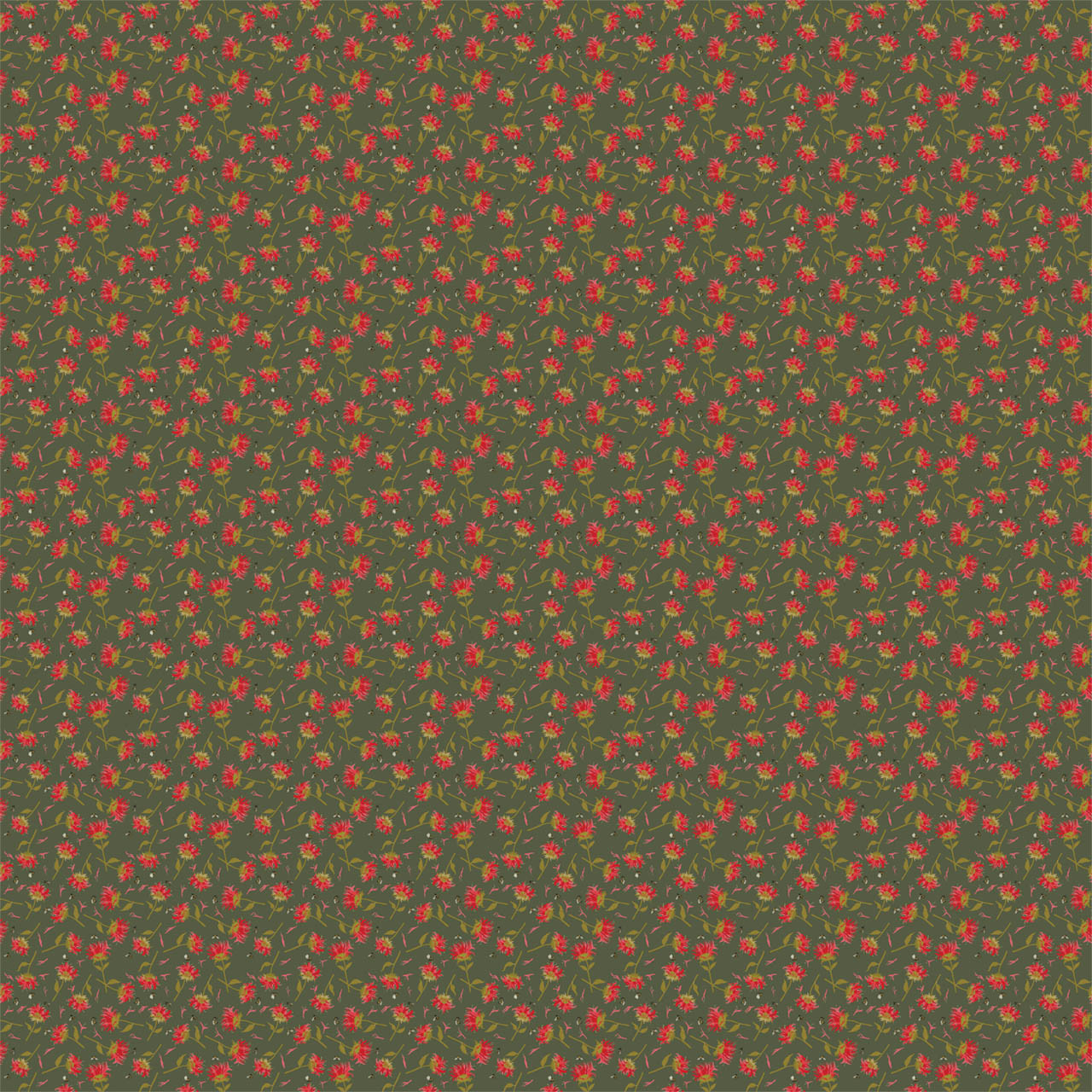Busy Blooms Fabric Design (Green Bright colorway)