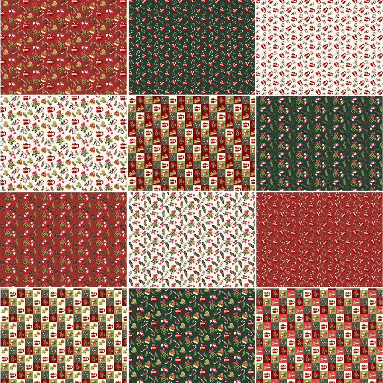 Christmas Morning Fat Quarter Bundle | Holiday Quilt Fabric