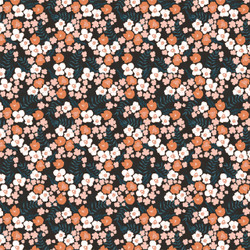 Victoria Garden Fabric in Black colorway by AjoyeDesigns