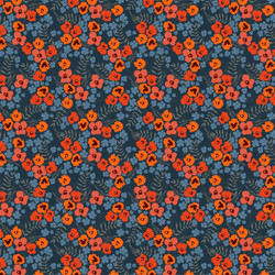 Victoria Garden Fabric in Blue colorway by AjoyeDesigns