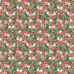 Victoria Garden Fabric in Green colorway by AjoyeDesigns