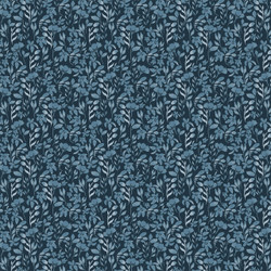 In the Garden Fabric in Blue colorway by AjoyeDesigns