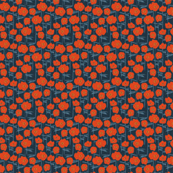 Bed of Poppies Fabric in Blue colorway by AjoyeDesigns
