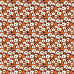 Bed of Poppies Fabric in Persimmon colorway by AjoyeDesigns