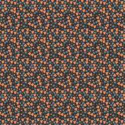 Floral Polka Dots Fabric in Black colorway by AjoyeDesigns