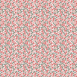 Floral Polka Dots Fabric in Green colorway by AjoyeDesigns