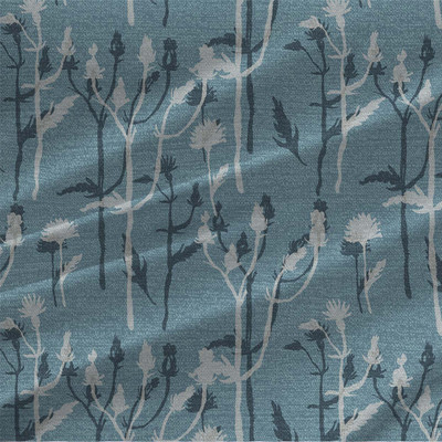 Wild Grass botanical fabric design by Ludmila Linhartova in Blue