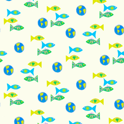 Guppy Children Fabric Design (Caribe colorway) colorway)