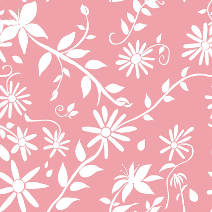 Trellis Reverse Floral Fabric Design (Blush colorway)