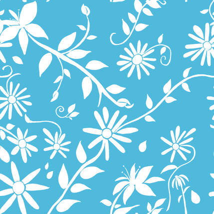 Trellis Reverse Floral Fabric Design (Pool colorway)